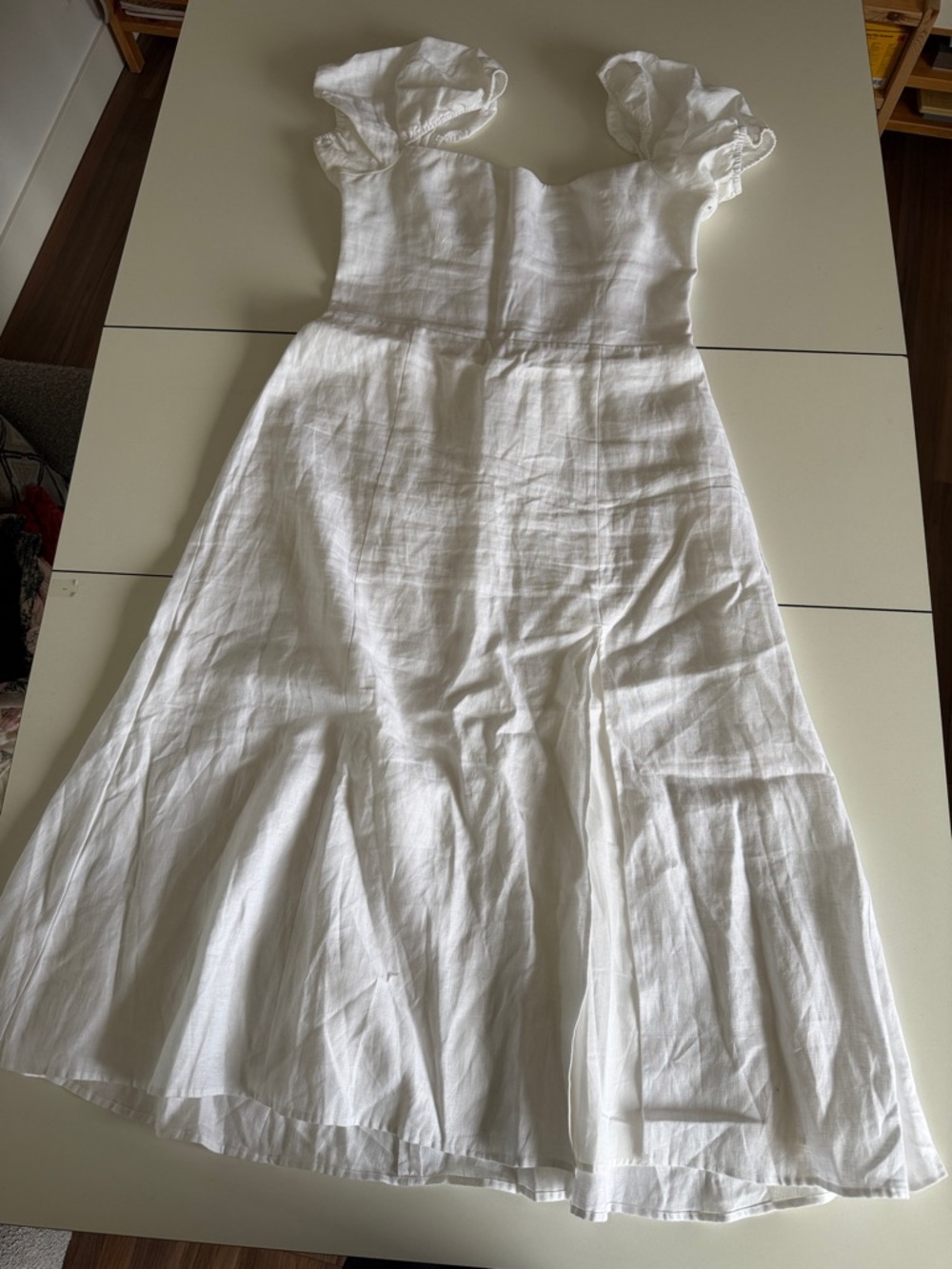 Reformation White Linen Dress Size 12